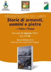 PRESENTAZIONE DEL LIBRO 'Storie di armenti, uomini e pietre' 11 agosto 2022 ore 17.30 c/o la sede del Parco Regionale Sirente Velino a Rocca di Mezzo