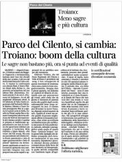 Parco del CIlento: si cambia. Troiano: boom della cultura