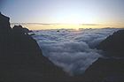 Dawn at the Mountain hut Brentei