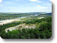 Panorama from Verrua Savoia fortress:  Vercellese area, the river Po and Monferrato hills