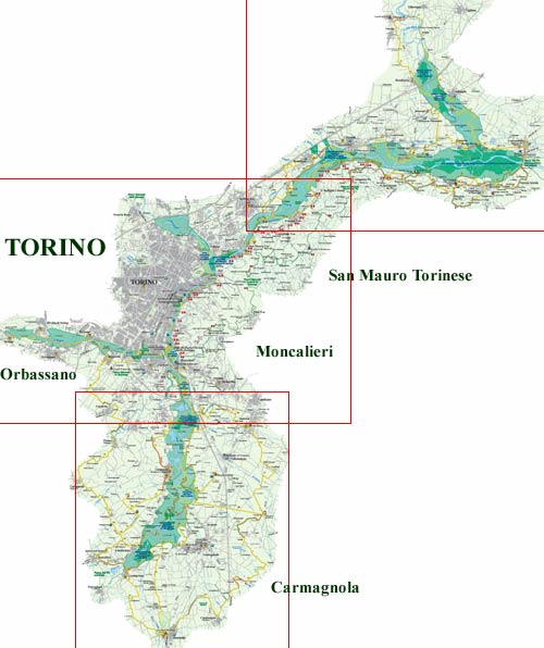 Parco fluviale del Po tratto torinese - Mappa turistica